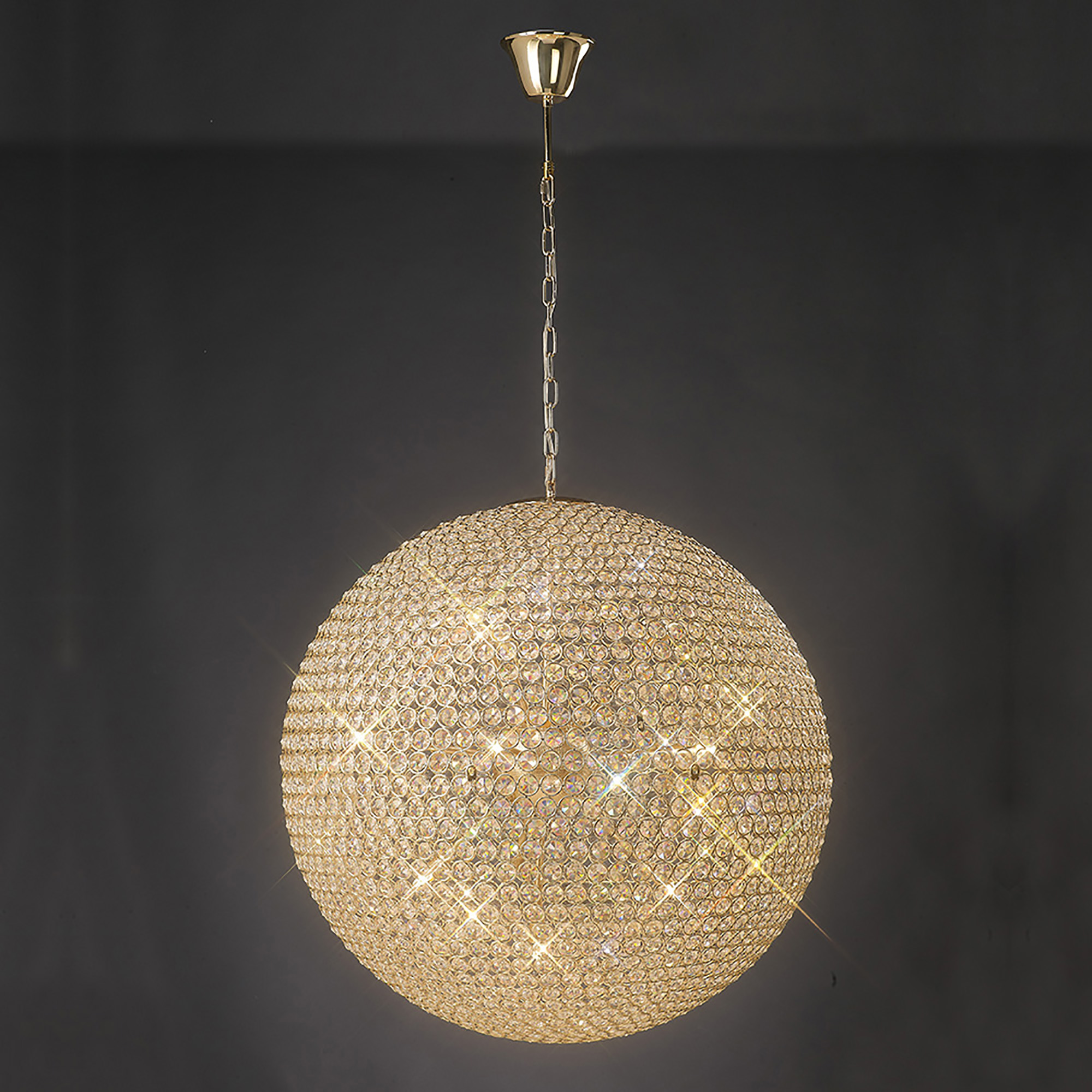 IL30750  Ava Crystal Pendant 12 Light (25.5kg) French Gold